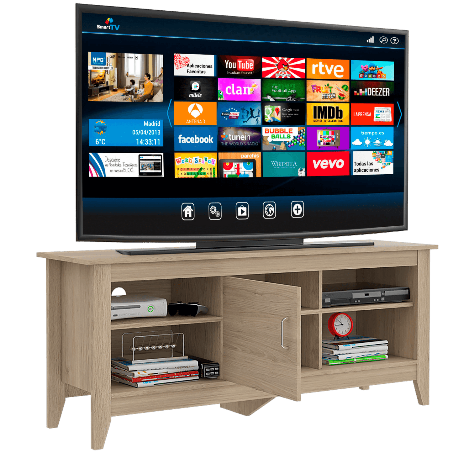 Rack Essential Tv De 65 Con Puerta Rta Rovere