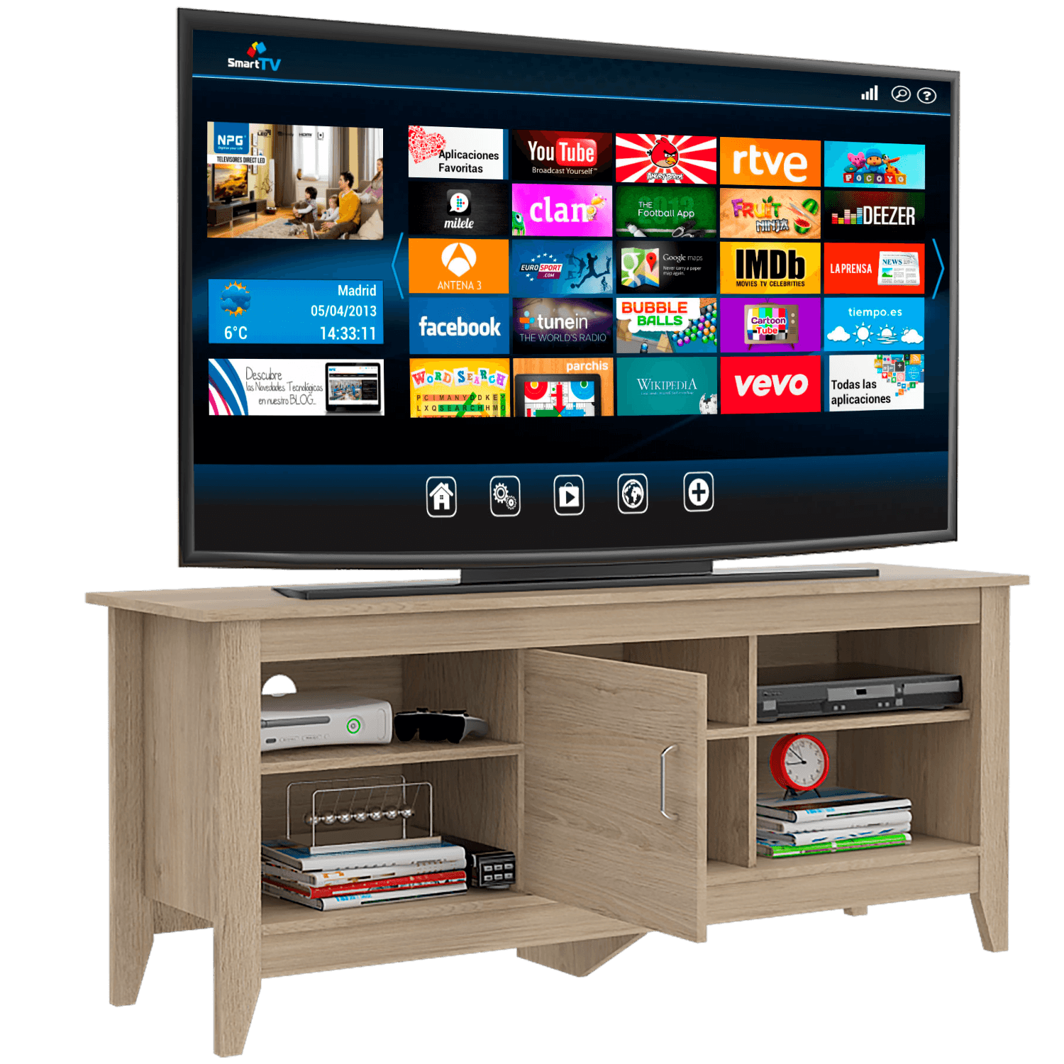 Rack Essential Tv De 65 Con Puerta Rta Rovere