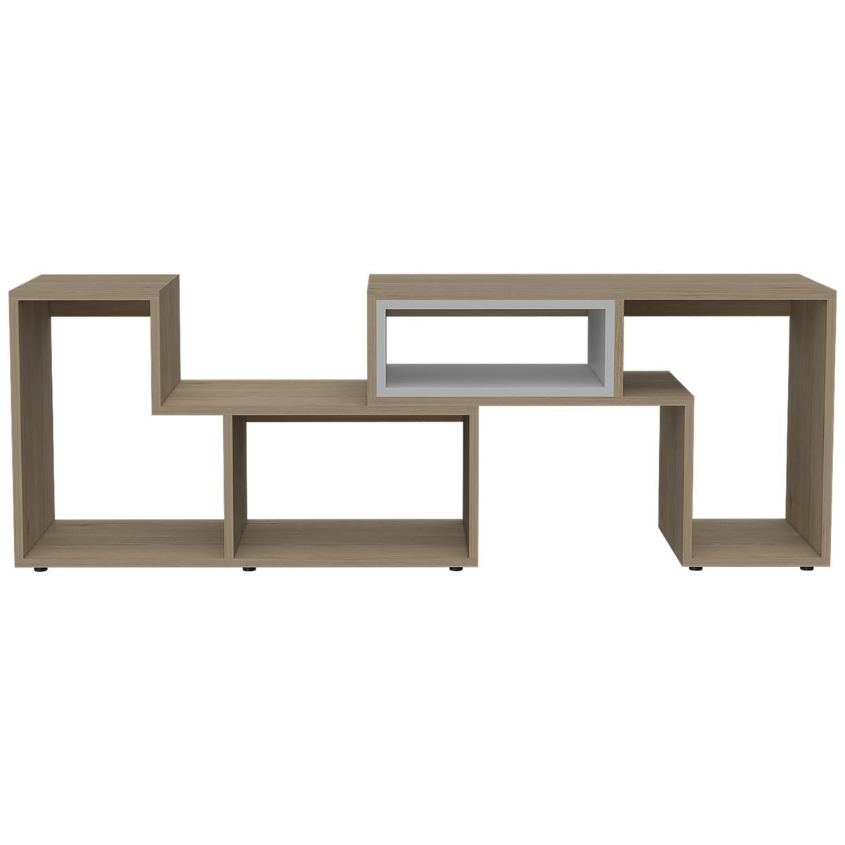 Rack Tv Extensible Zebrano Rovere+Blanco