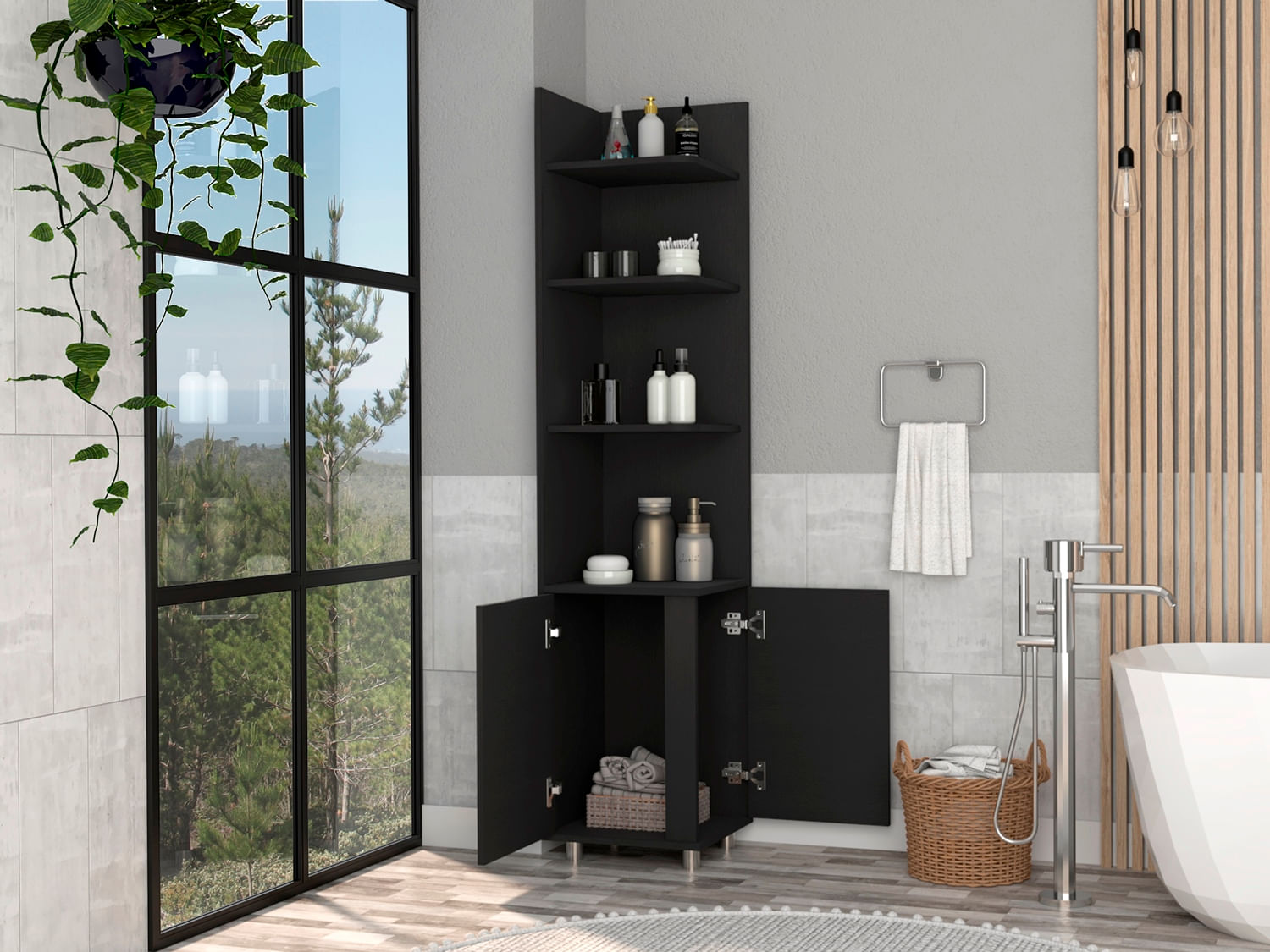 Rack De Baño Esquinero Hd Rta Wengue