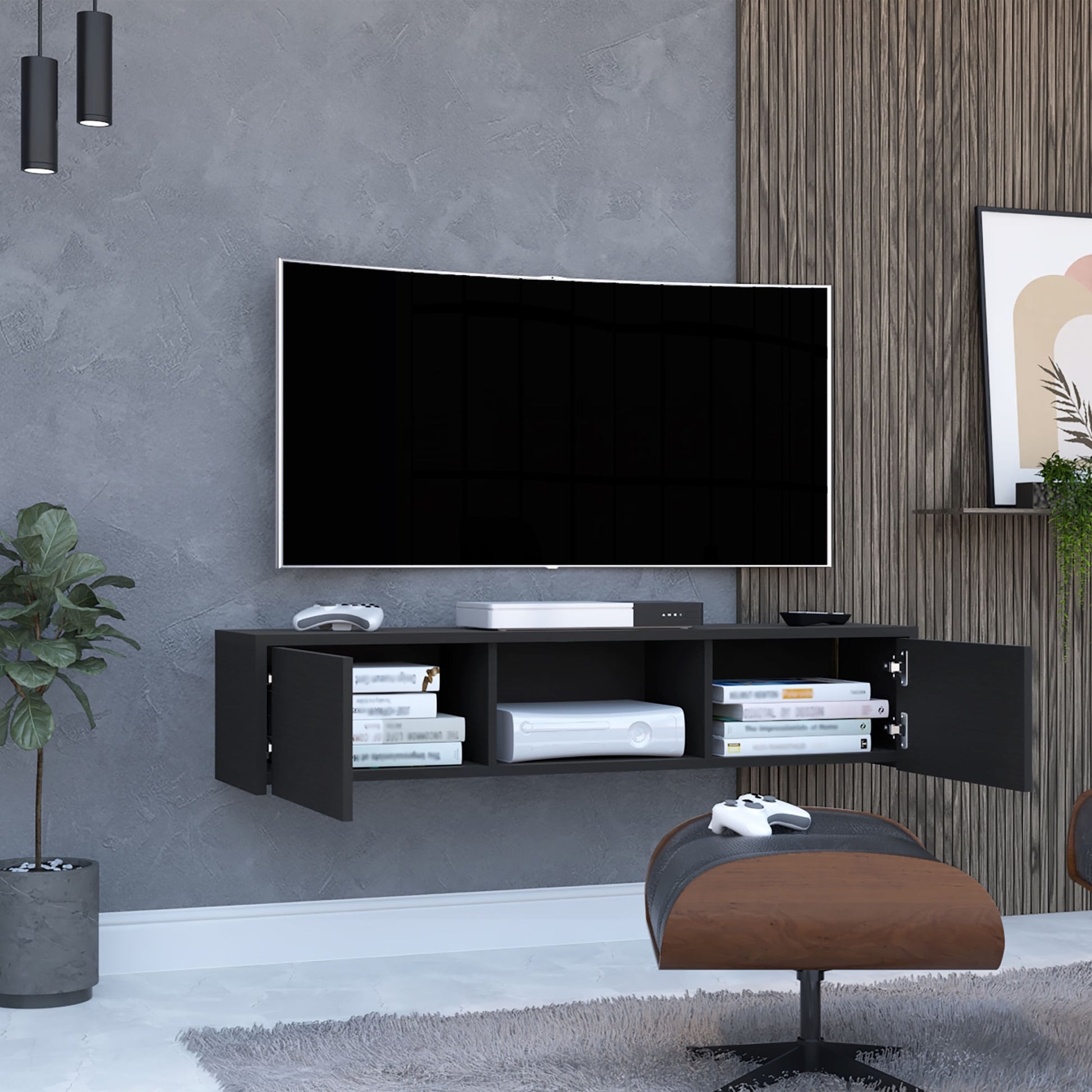 Repisa De Tv Glen 125 Rta Wengue