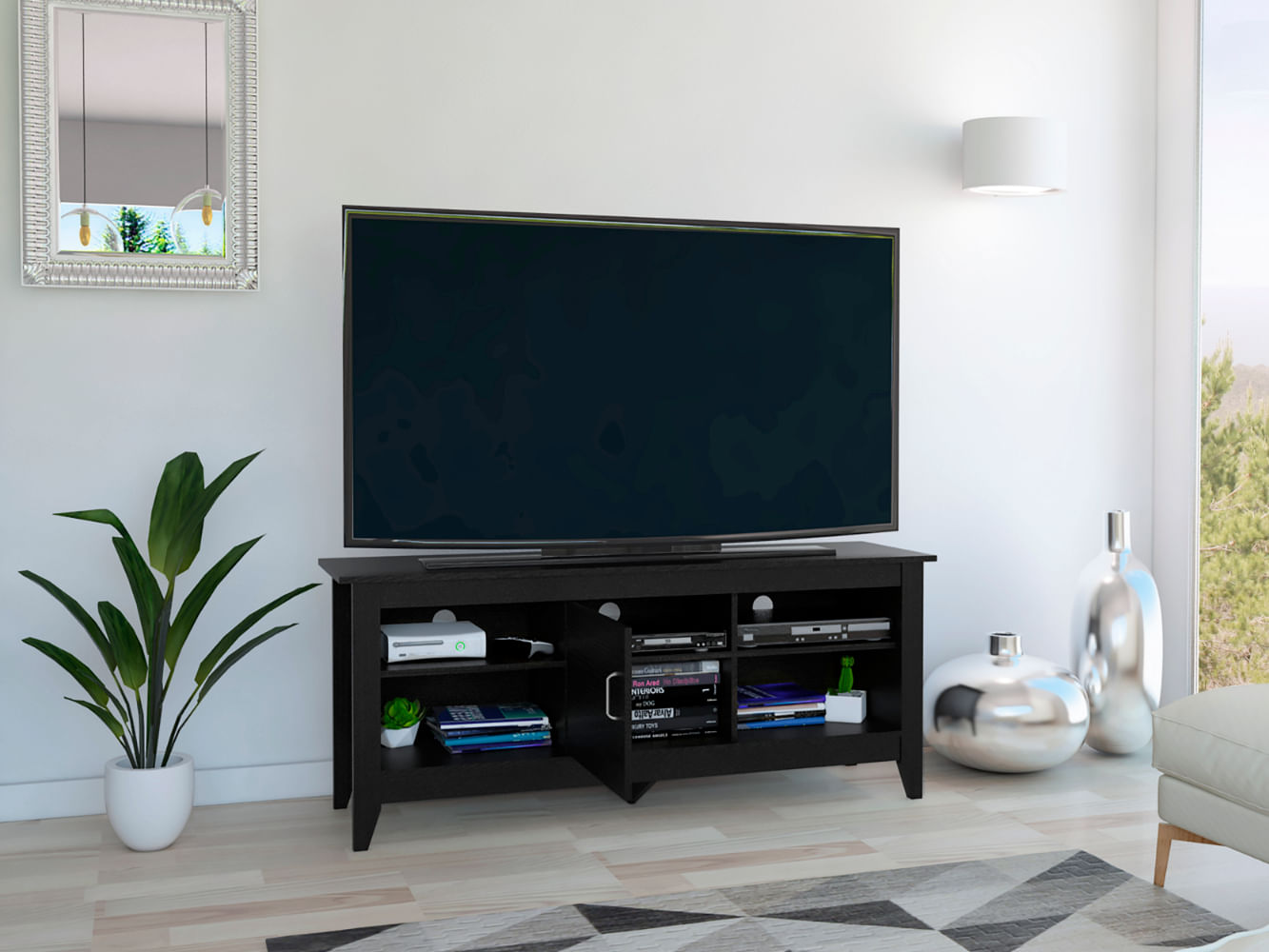 Rack Essential Tv 65 Con Puerta Wengue