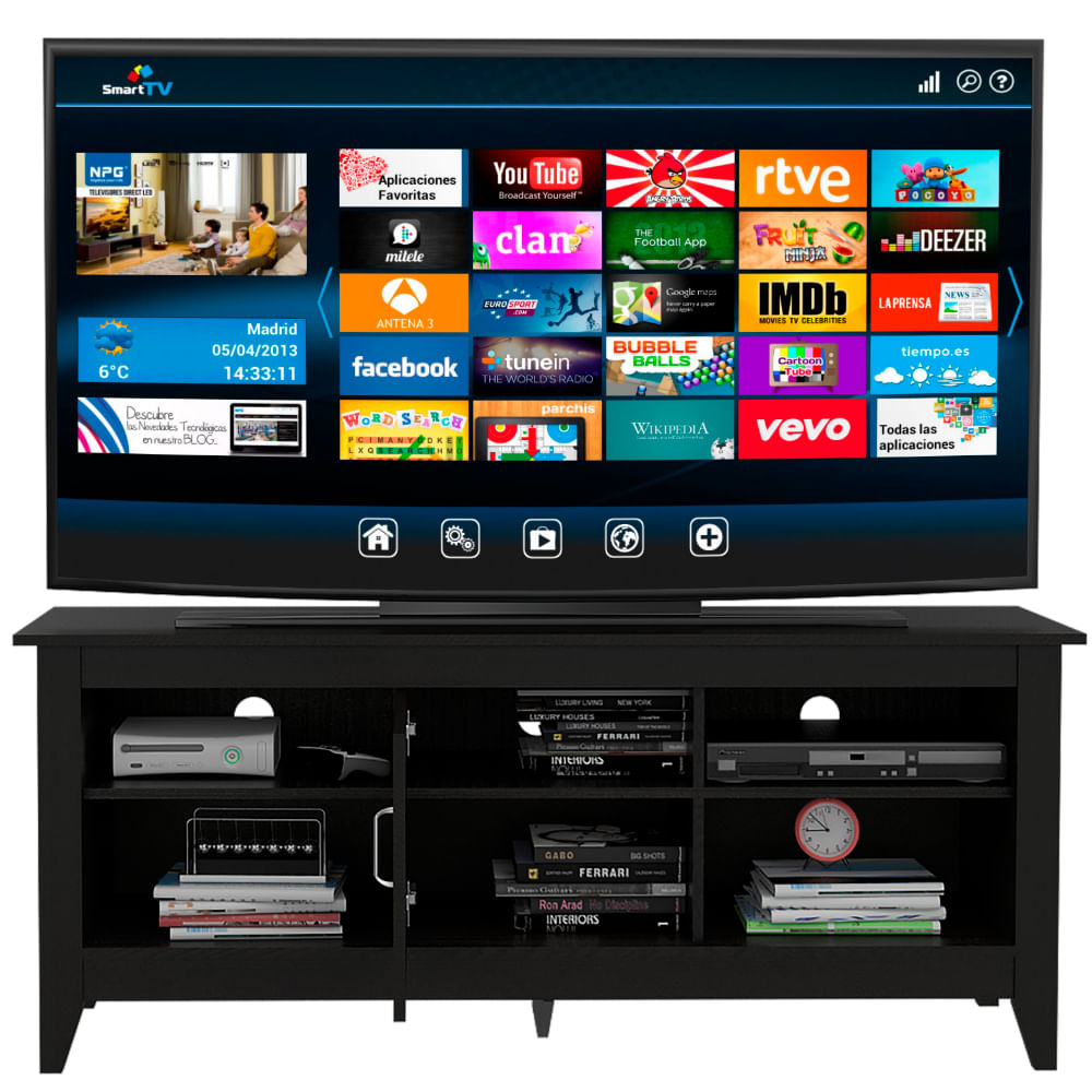 Rack Essential Tv De 65 Con Puerta Rta Wengue
