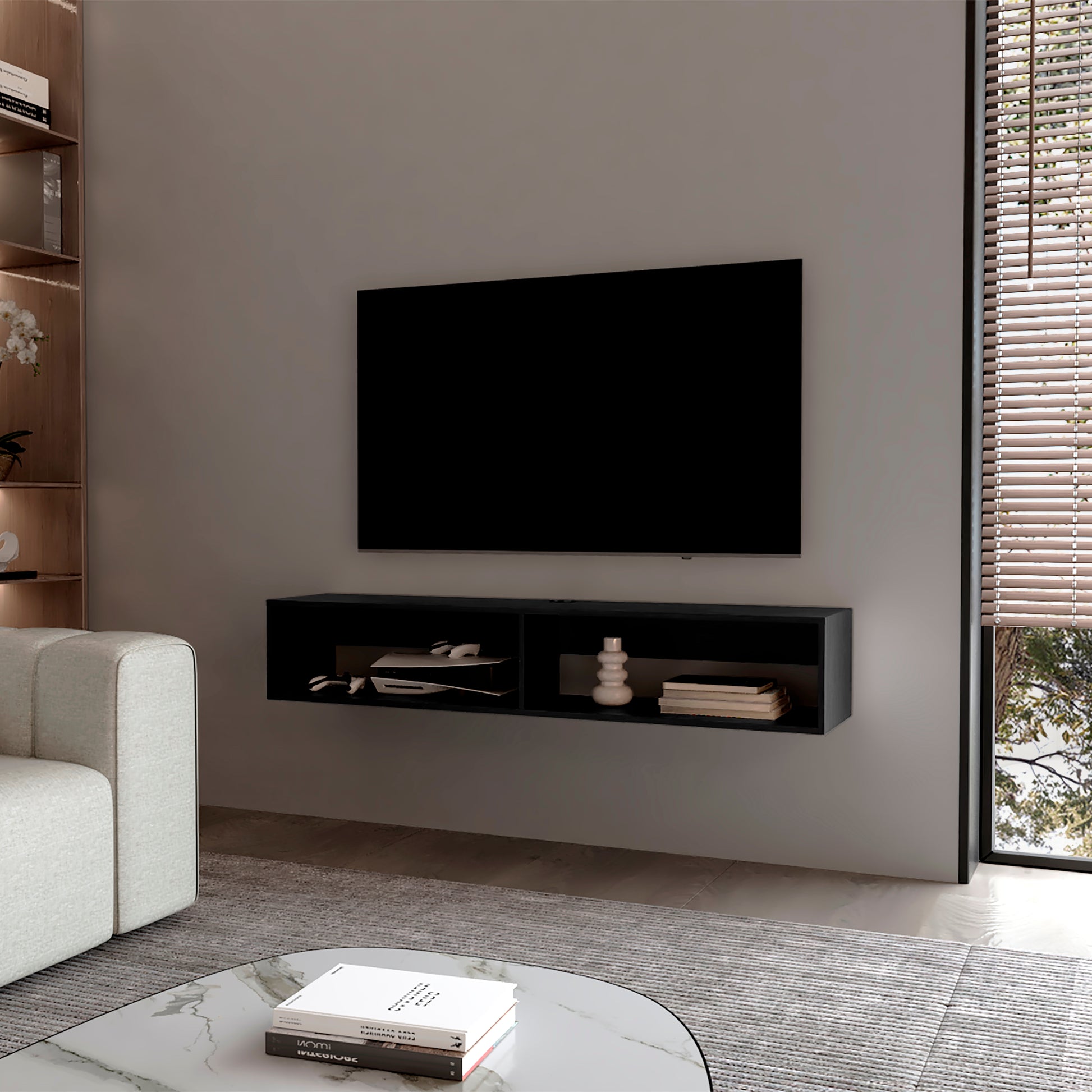 Rack Tv 65'' Flotante 26,5X150X32 Rta Rta Wengue Zf