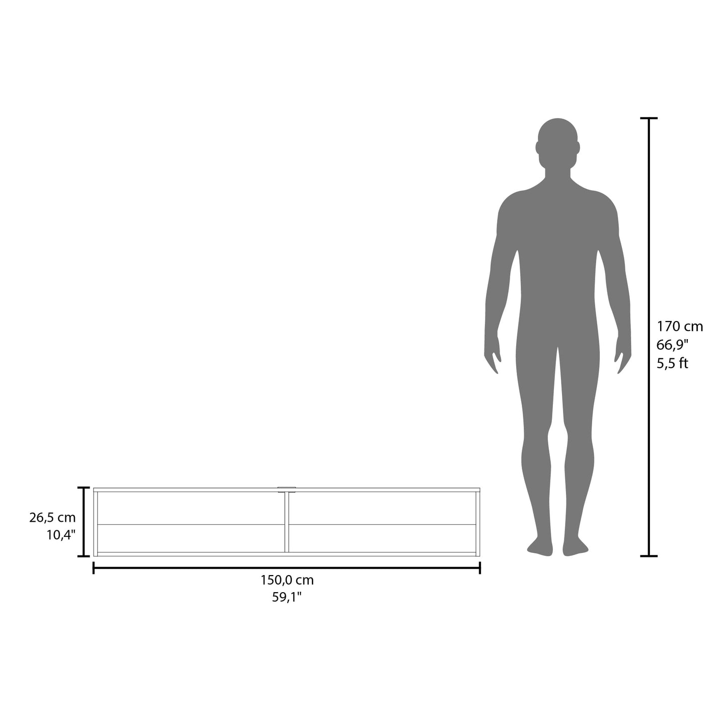Rack Tv 65'' Flotante 26,5X150X32 Rta Rta Wengue Zf