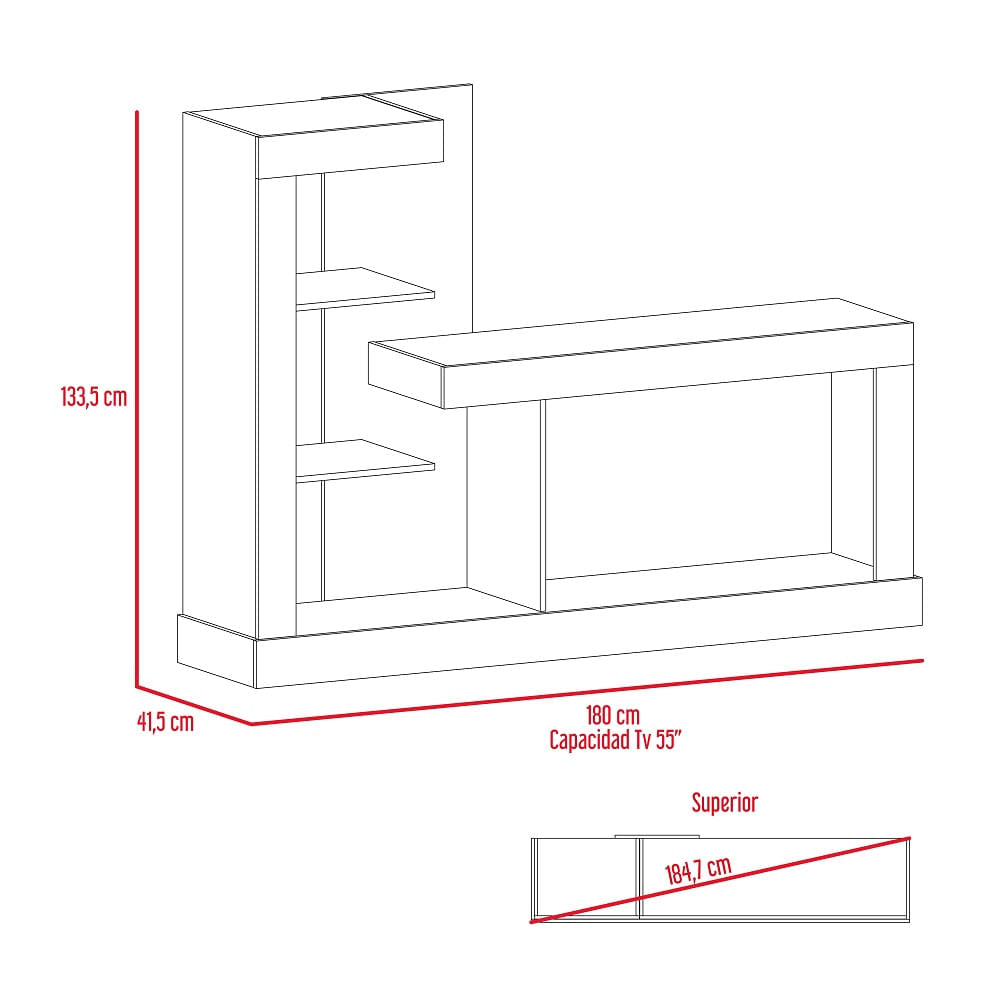 Rack Para Tv Minotti Miel+Blanco