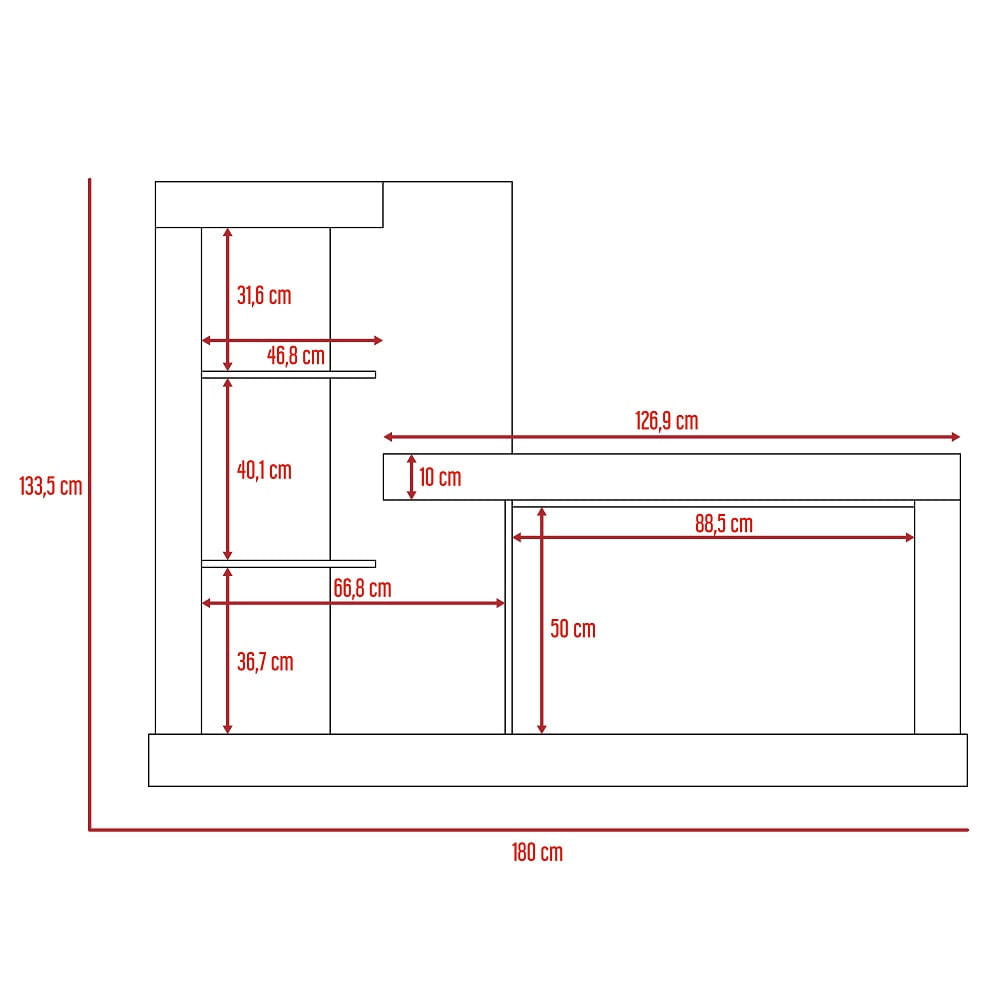 Rack Para Tv Minotti Miel+Blanco