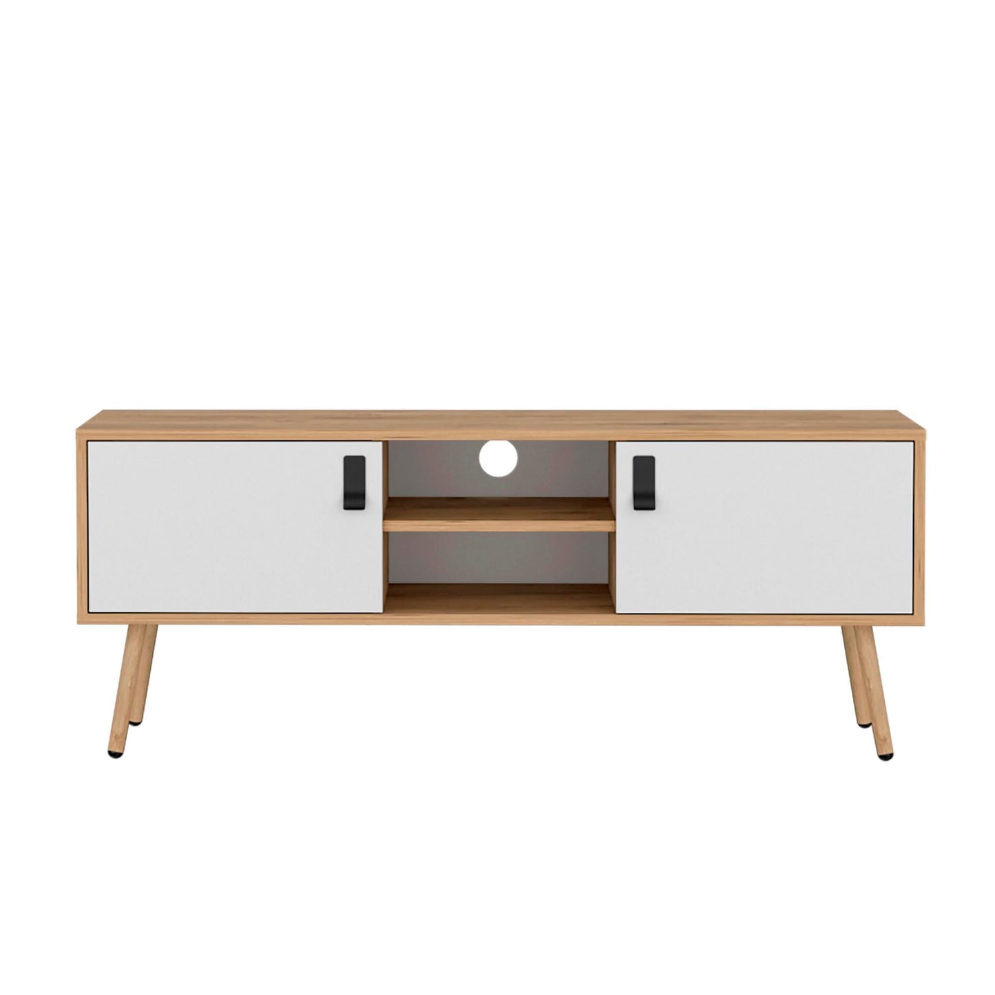 Rack Para Tv 50'' 121 X 48 Huna Rta Macadamia Blanco