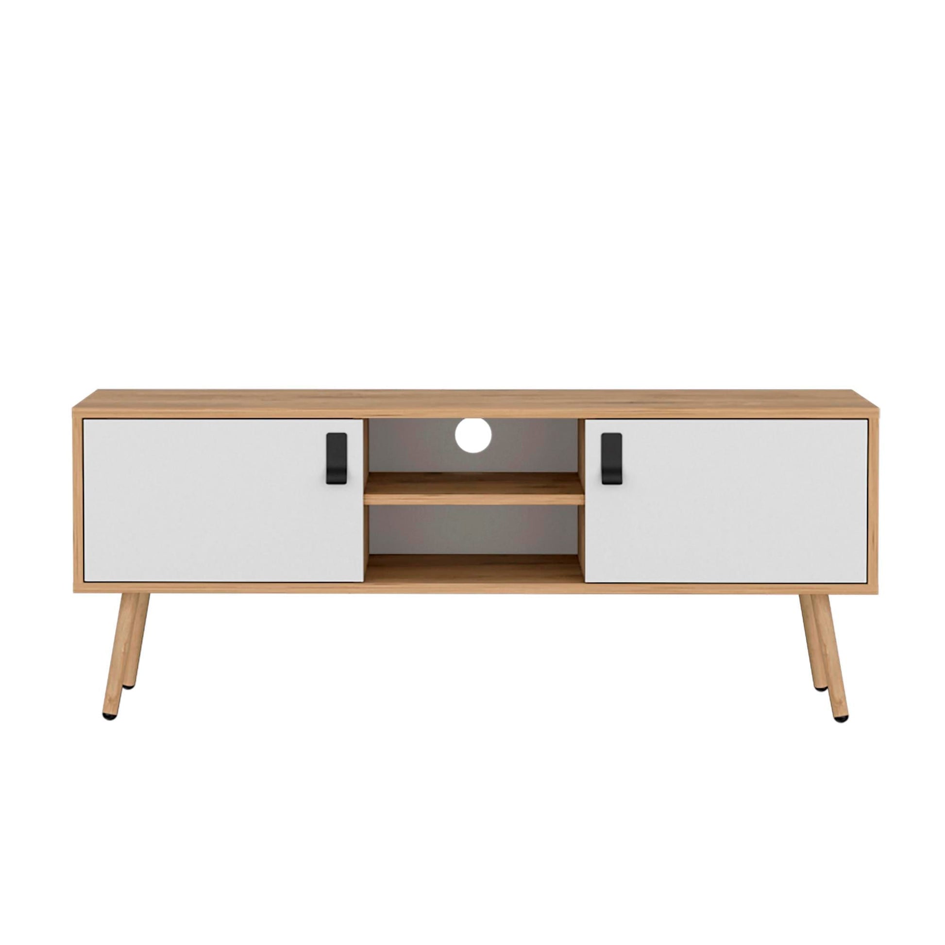 Rack Para Tv 50'' 121 X 48 Huna Rta Macadamia Blanco