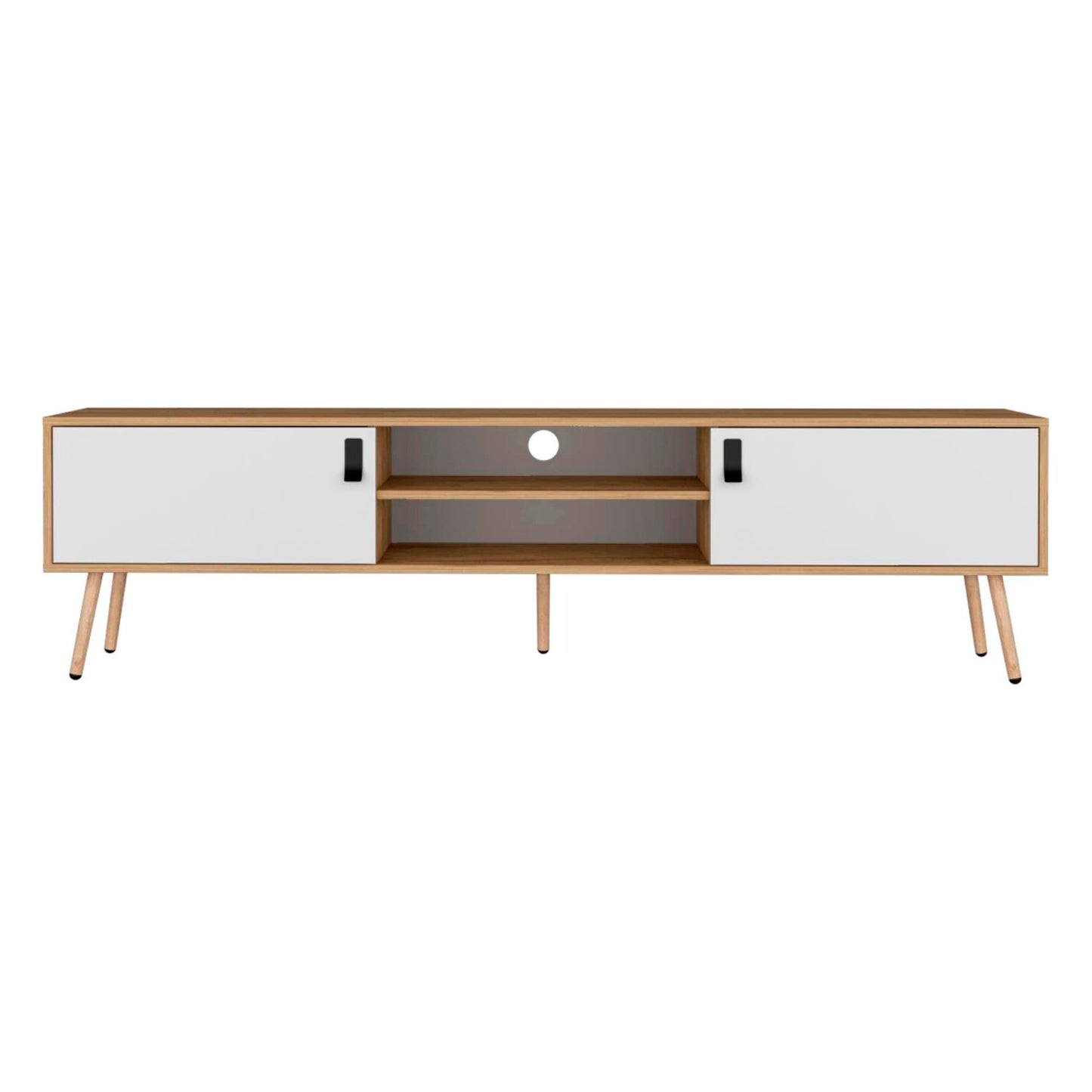 Rack Para Tv 75'' 180 X 48  Huna Rta Macadamia Blanco