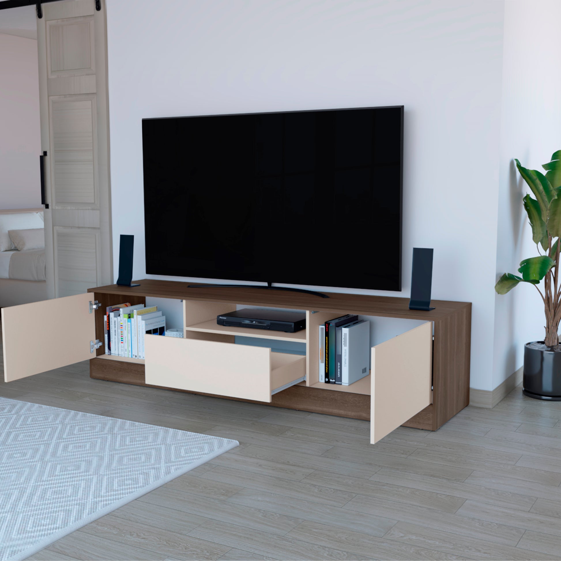 Rack Para Tv Niles 506X200X50 Rta Milan + Capri