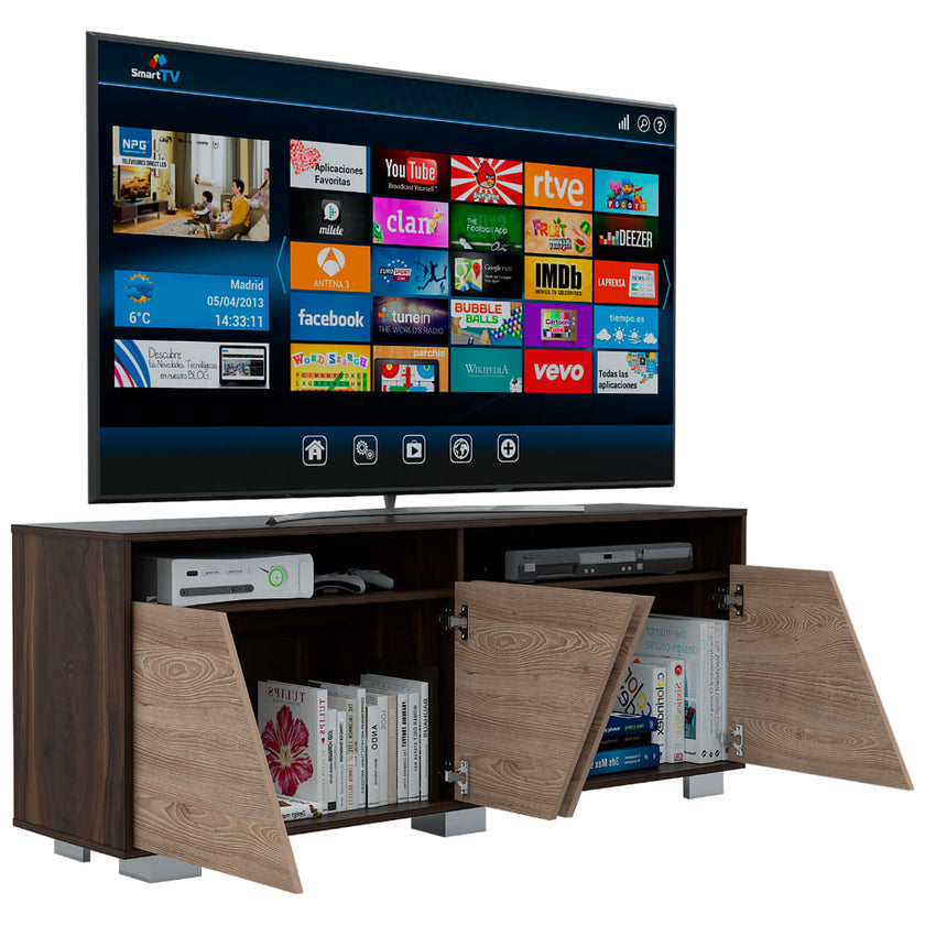 Rack Para Tv Fraktal Nogal+Miel