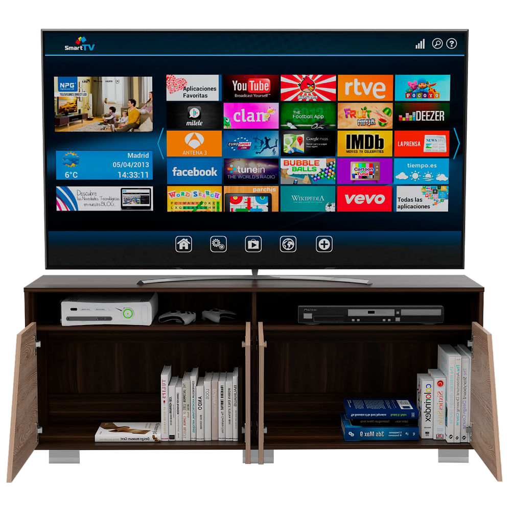 Rack Para Tv Fraktal Nogal+Miel