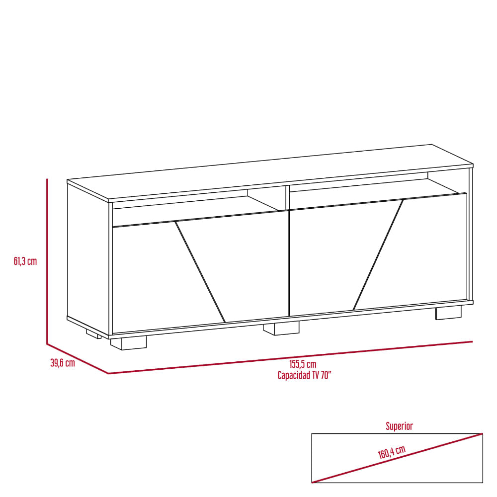 Rack Para Tv Fraktal Nogal+Miel