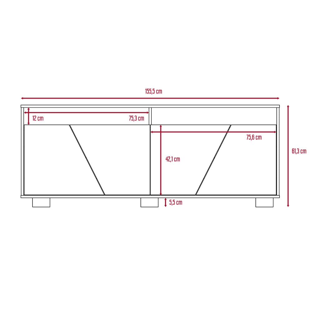 Rack Para Tv Fraktal Nogal+Miel