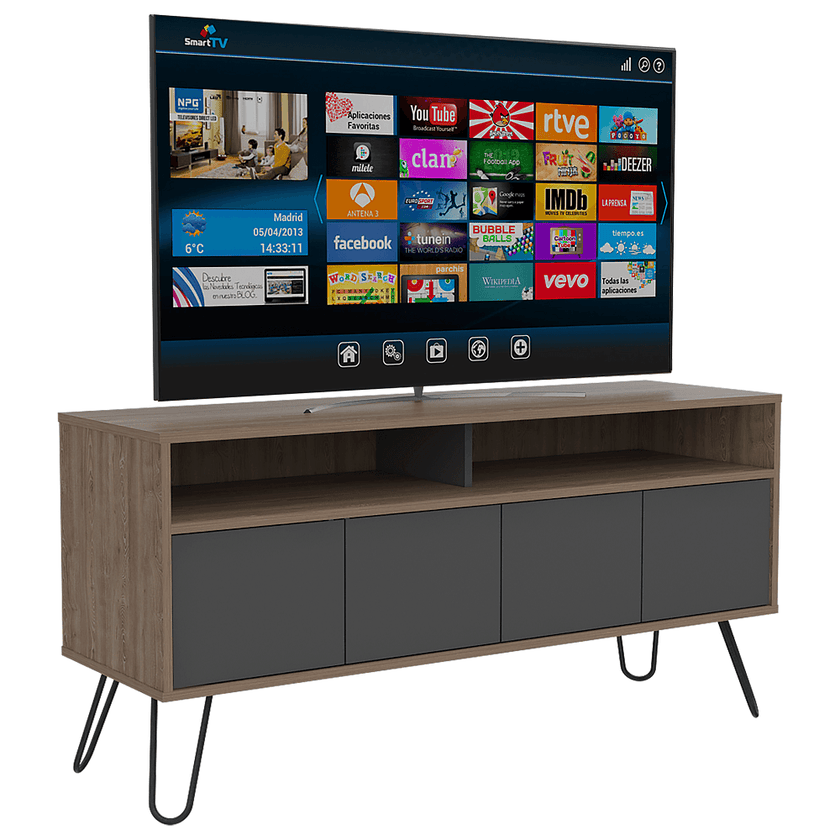 Rack Tv Vassel Rta Miel-Plomo