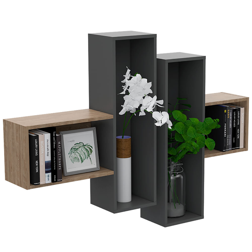 Repisa Wall 2A Miel+Plomo