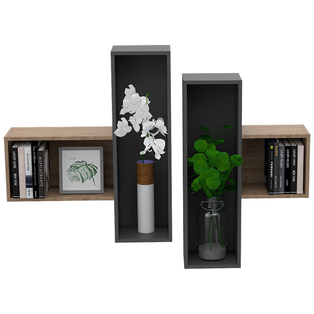 Repisa Wall 2A Miel+Plomo