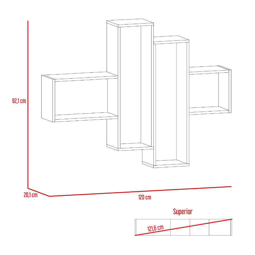 Repisa Wall 2A Miel+Plomo