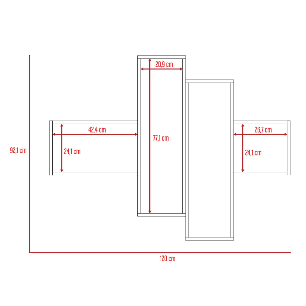 Repisa Wall 2A Miel+Plomo