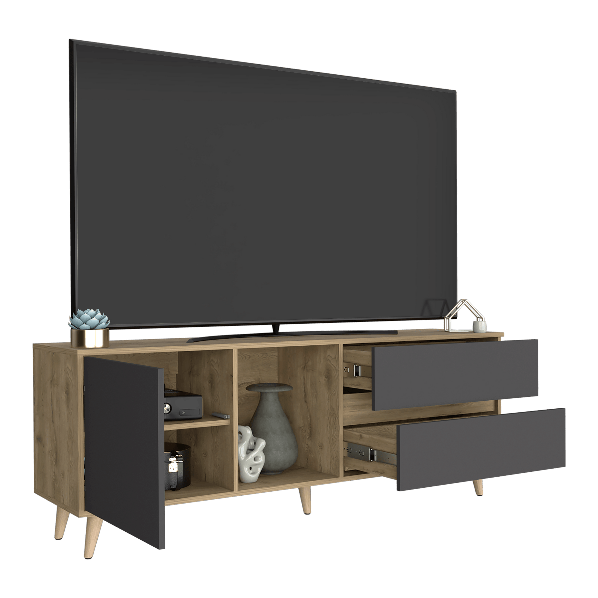 Rack Para Tv 65'' Salem Rta Macadamia Plomo