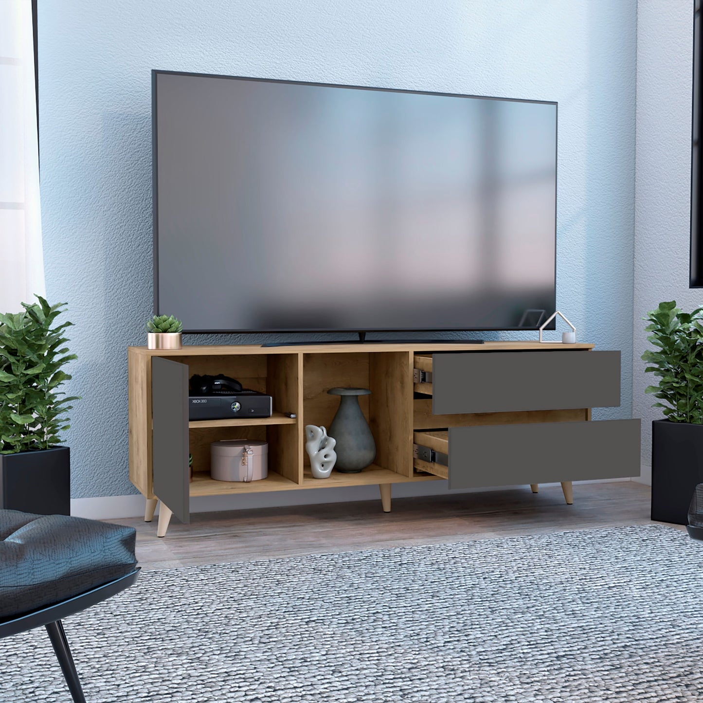 Rack Para Tv 65'' Salem Rta Macadamia Plomo