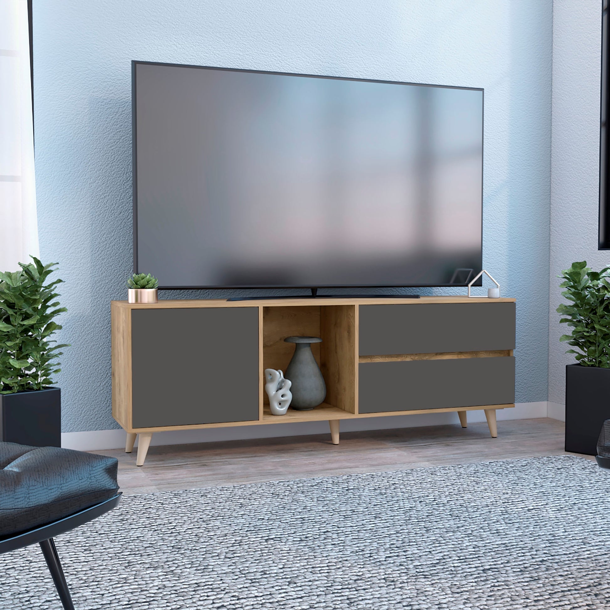 Rack Para Tv 65'' Salem Rta Macadamia Plomo