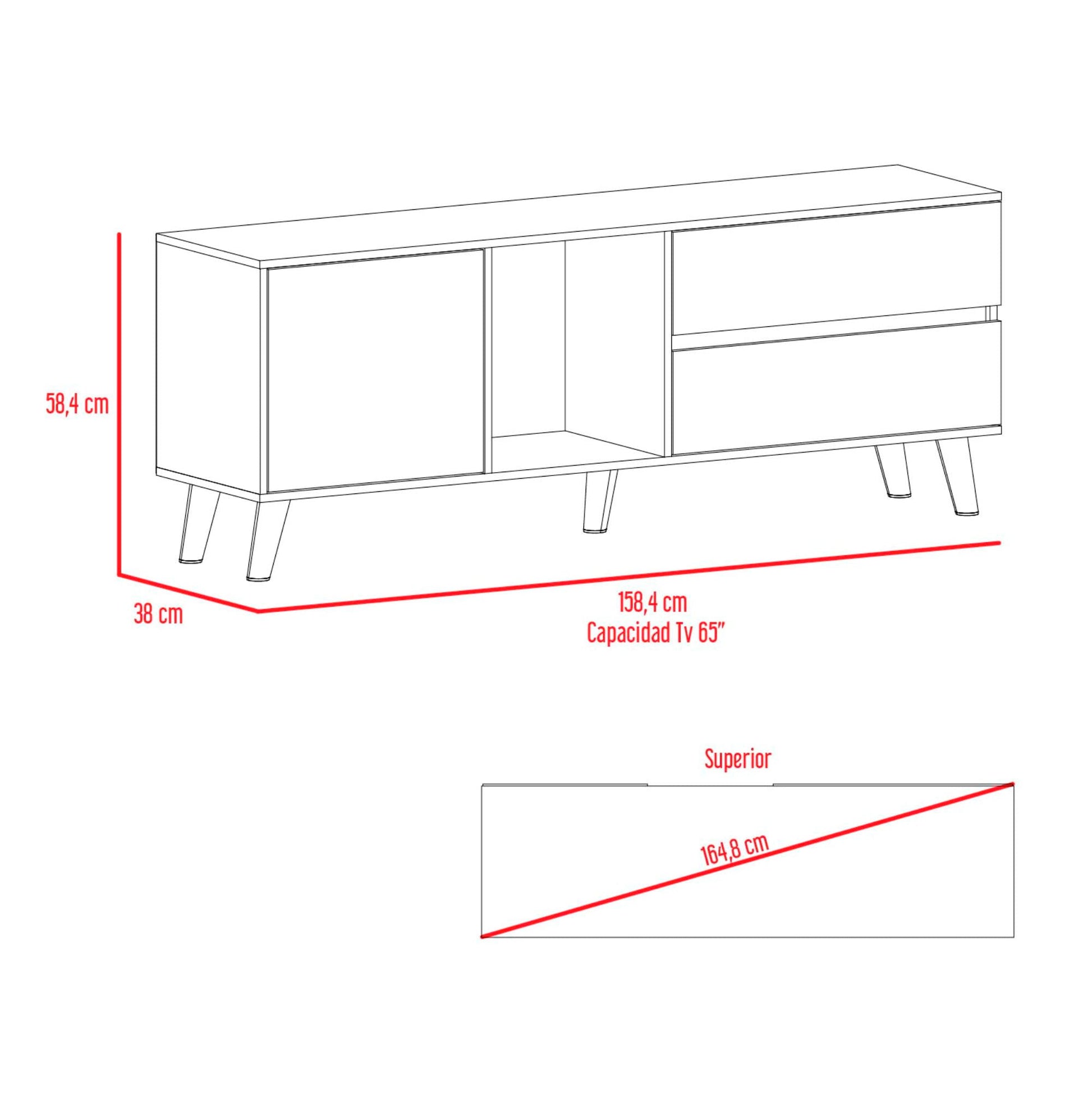 Rack Para Tv 65'' Salem Rta Macadamia Plomo