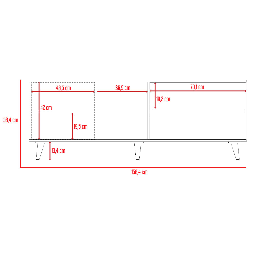 Rack Para Tv Acacia Rovere-Blanco