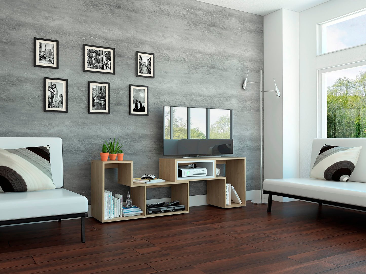 Rack Extensible Beijing Rta Rovere-Blanco