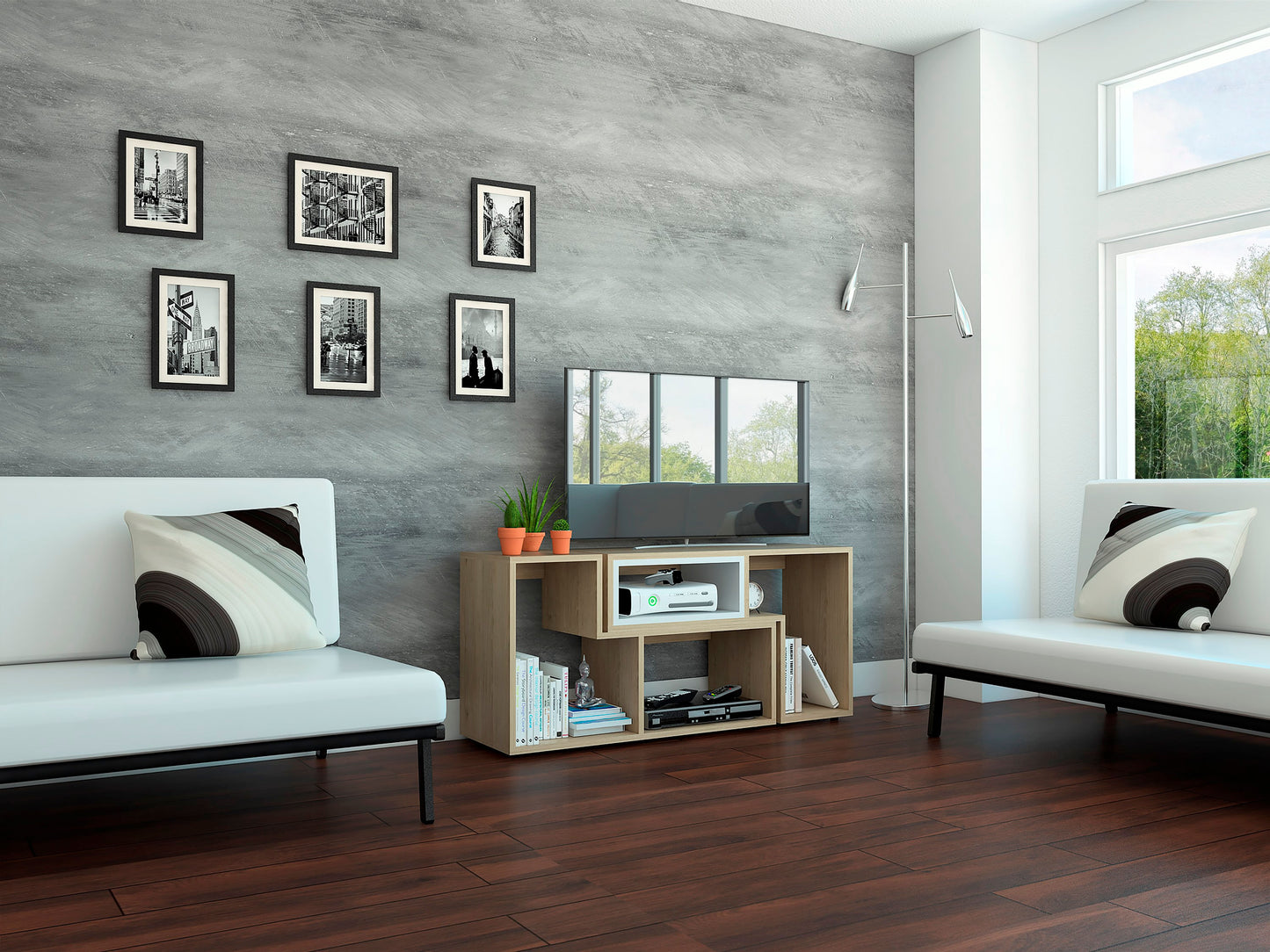 Rack Extensible Beijing Rta Rovere-Blanco