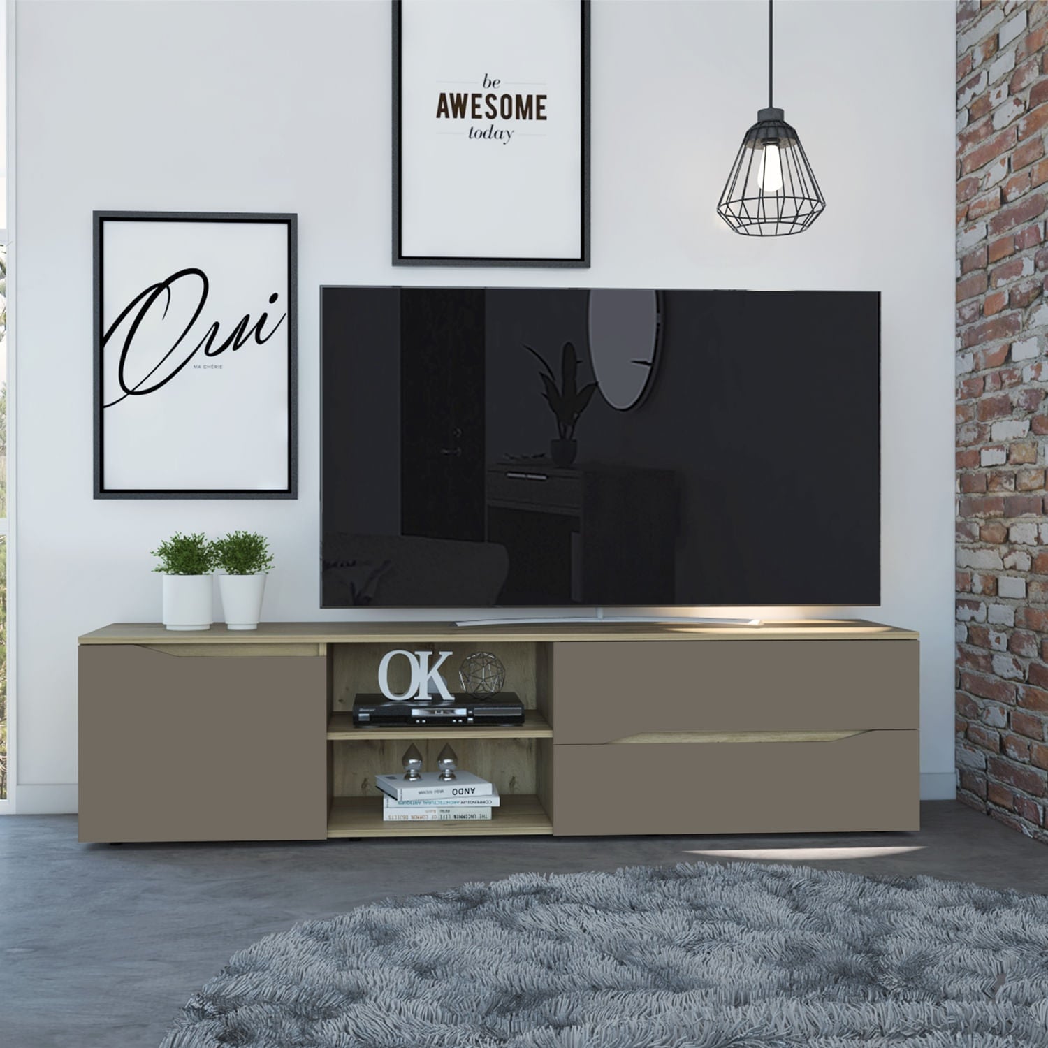 Rack Para Tv 60'' Obregon 45 X 180 Rta Una Taupe
