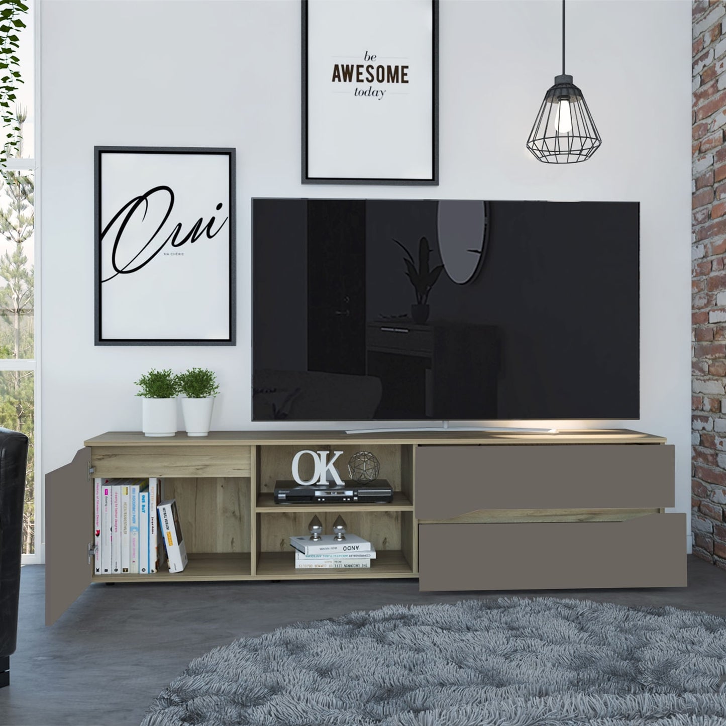 Rack Para Tv 60'' Obregon 45 X 180 Rta Una Taupe