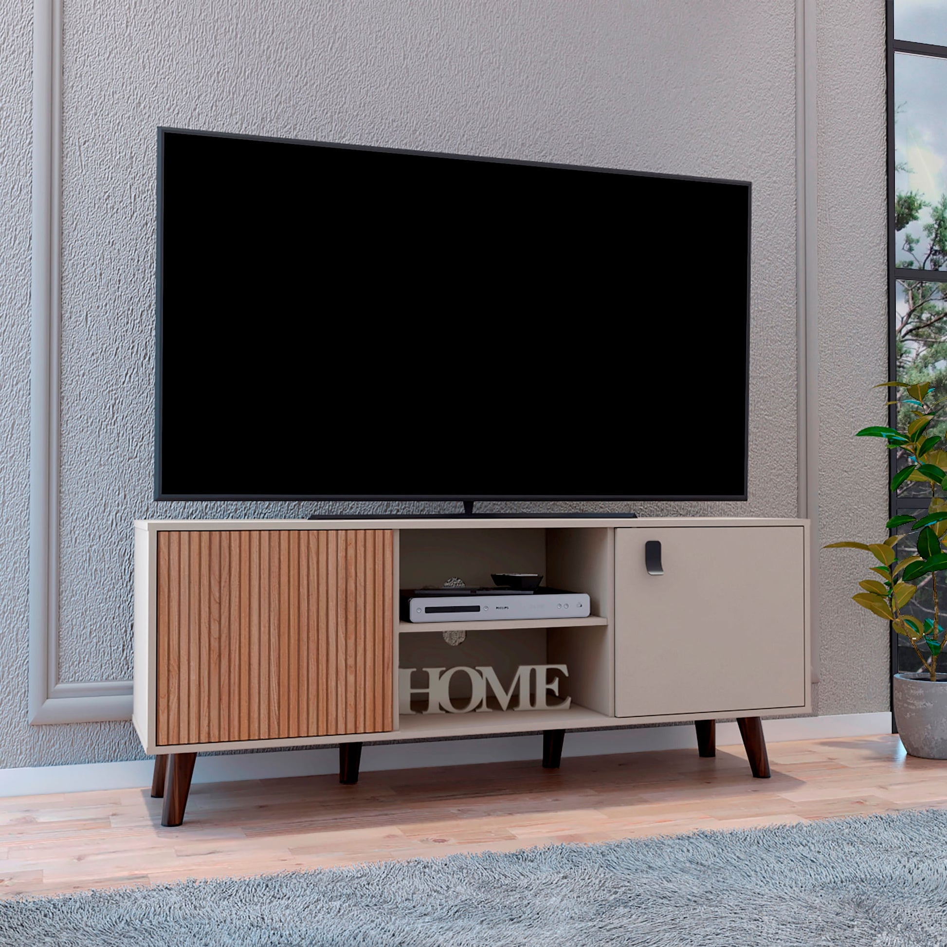 Rack Para Tv Funes 65''  150 Rta Taupe Lenno