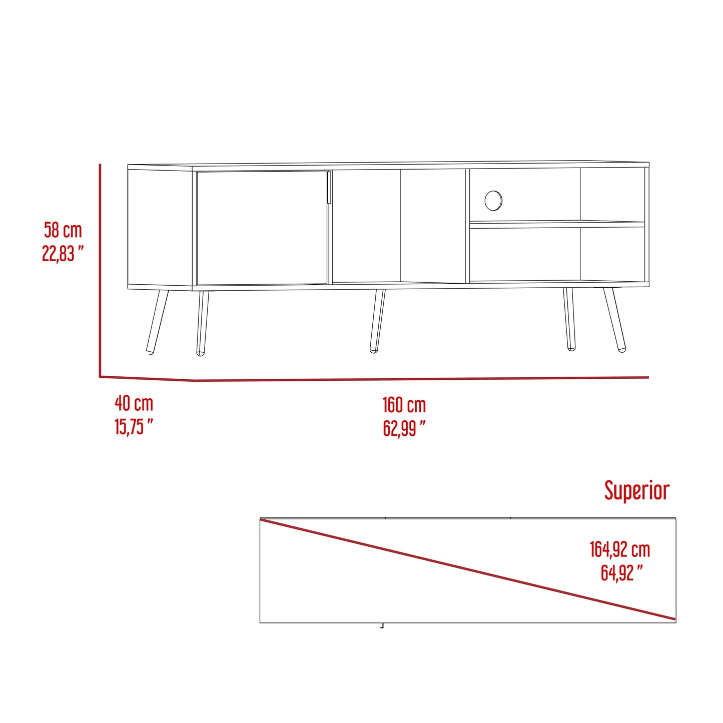 Rack Para Tv 65'' Vulcan 58X160 Rta Capri