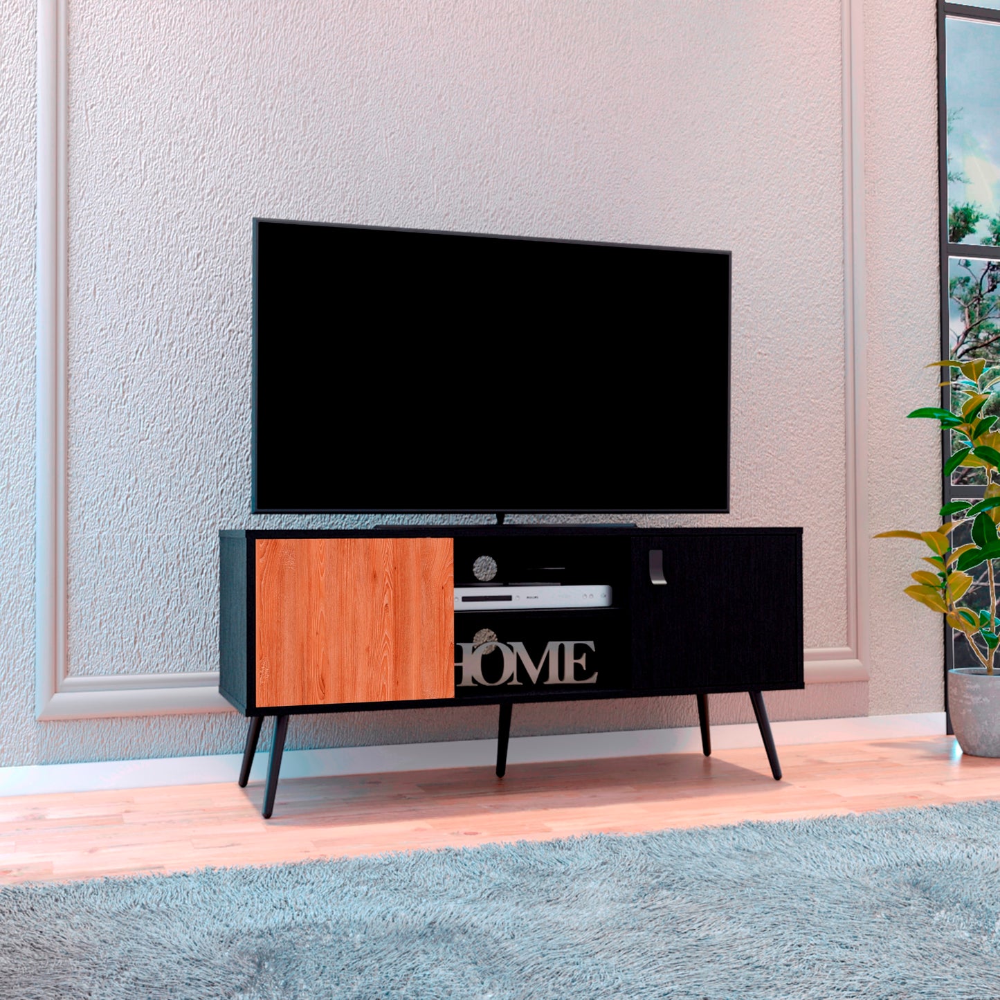 Rack Para Tv 55'' Funes Eco 120 Rta Wengue Miel