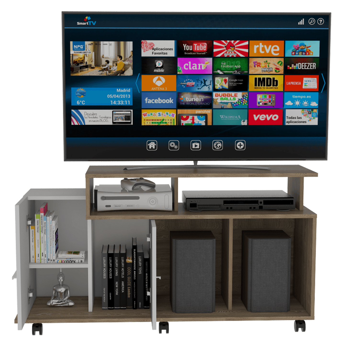 Rack Para Tv Valera  Miel Blanco