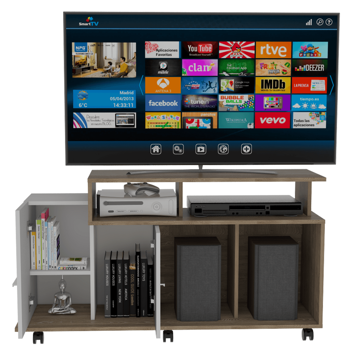 Rack Para Tv Valera  Miel Blanco