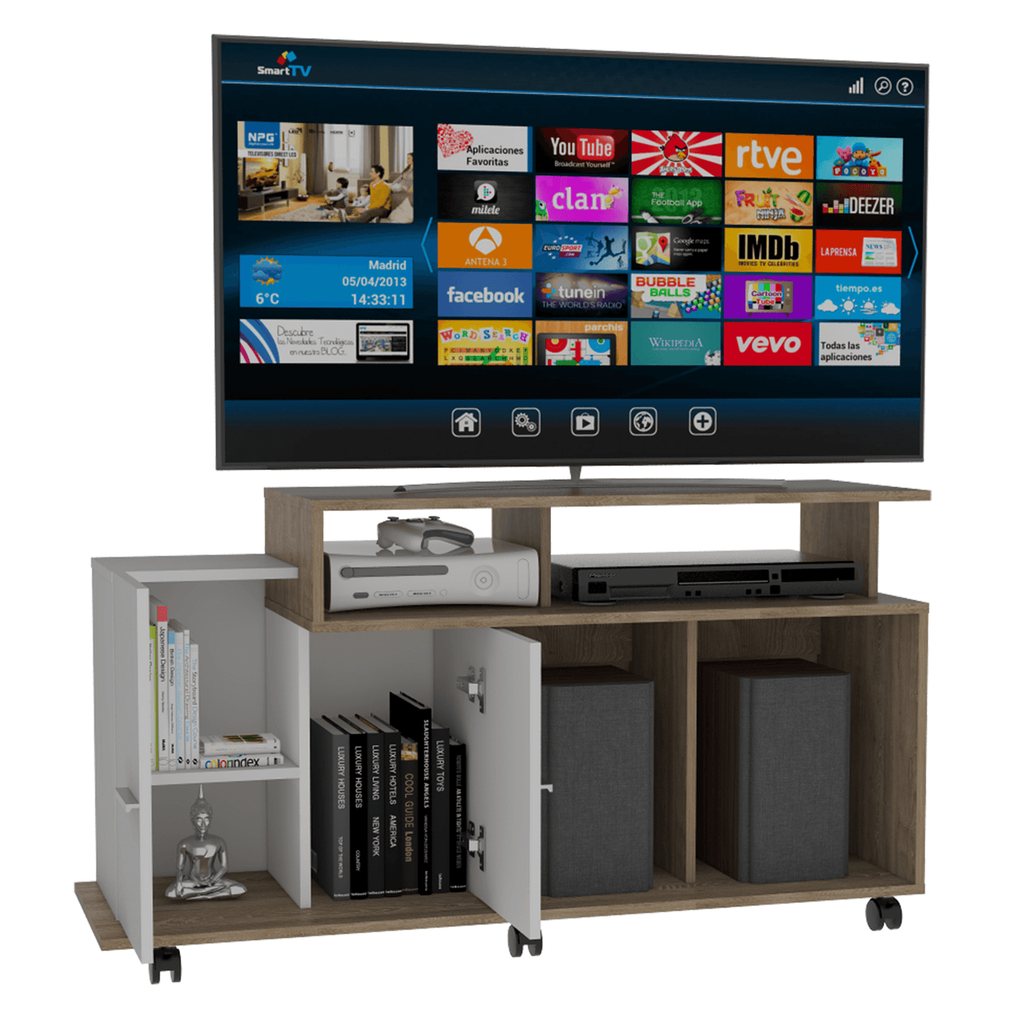 Rack Para Tv Valera  Miel Blanco