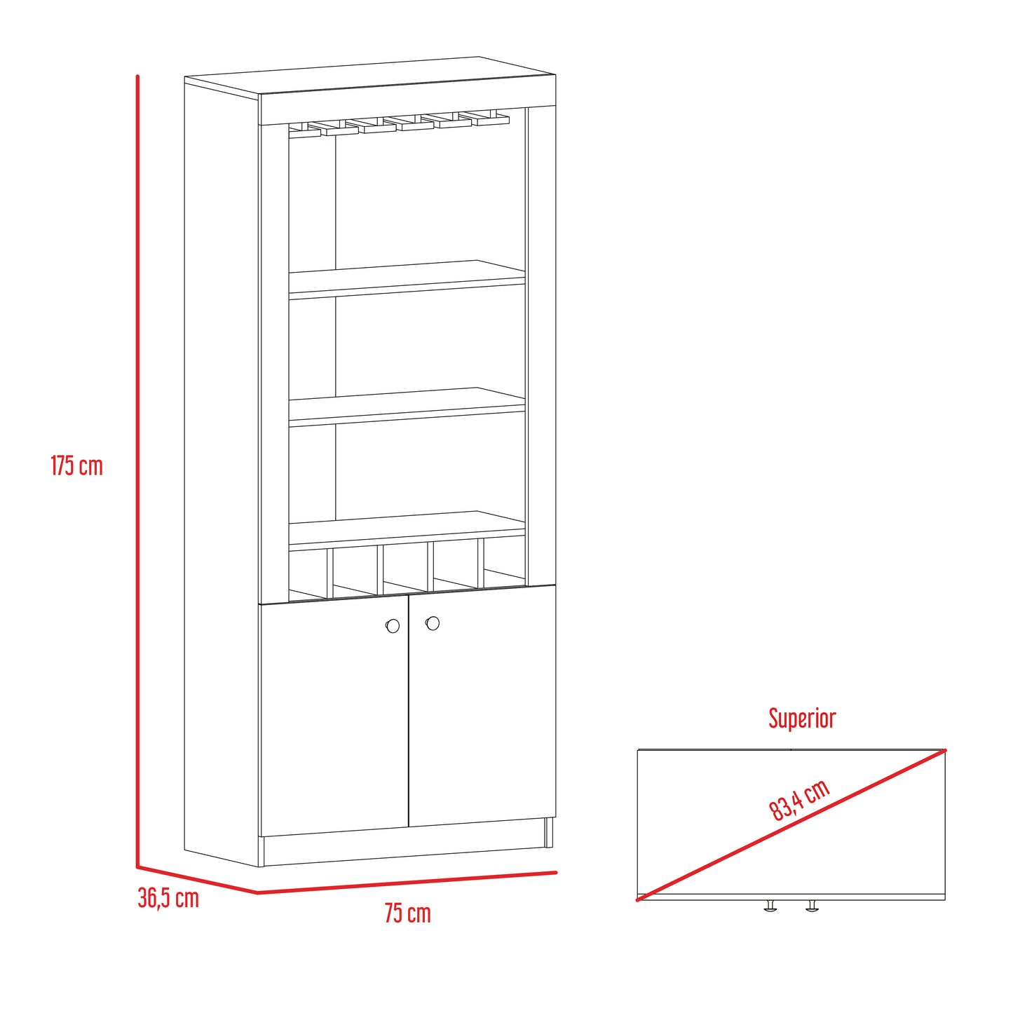 Mueble Bar Bellagio Rta Wengue