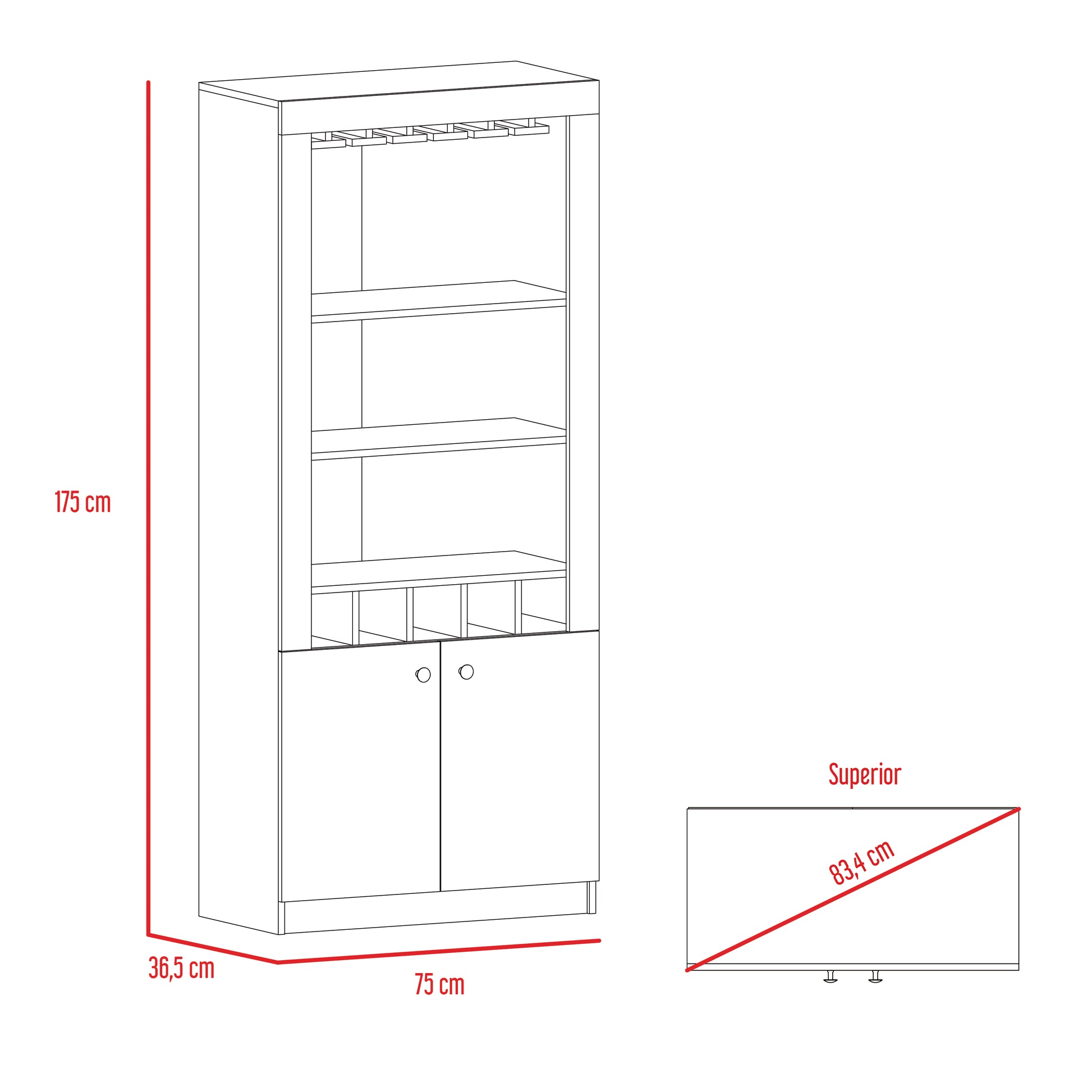 Mueble Bar Bellagio Rta Wengue