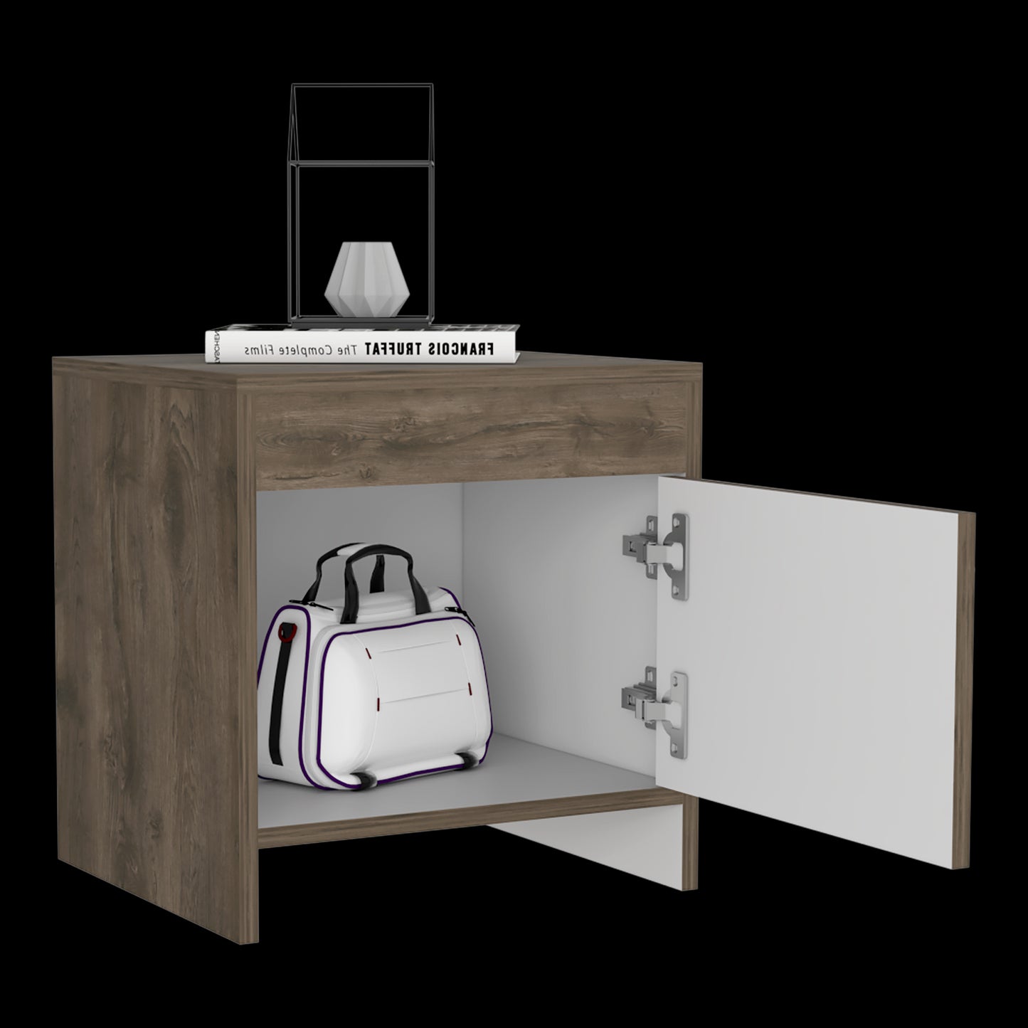 Mesa De Noche Colore Rta Bellota + Blanco