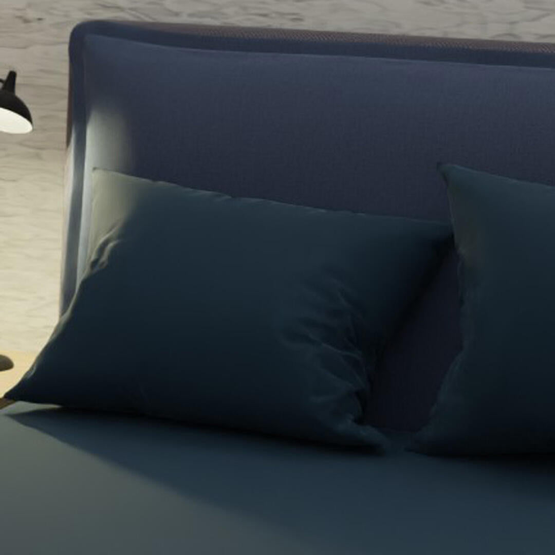 Sábana Ajustable Unicolor Microfibra Suavizada Azul Petróleo