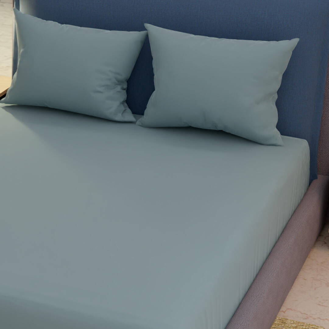 Sábana Ajustable Unicolor Microfibra Suavizada Gris