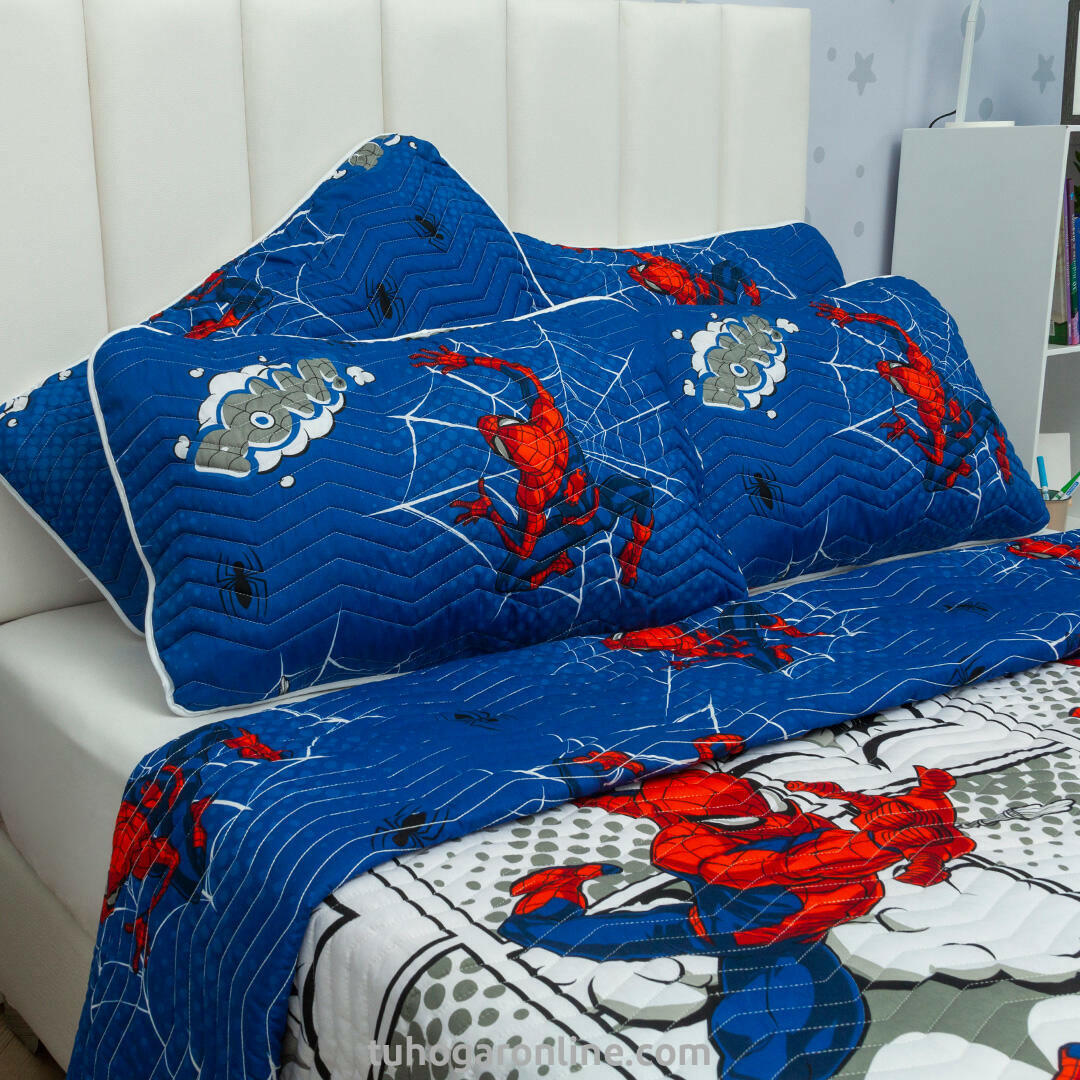 Cubrelecho Prensado Cama Semidoble Marvel Spiderman Comics