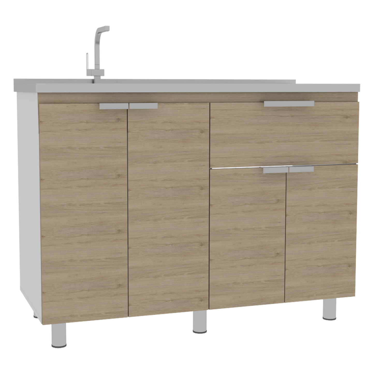 Mueble Inferior Fendi Rta Blanco + Rovere
