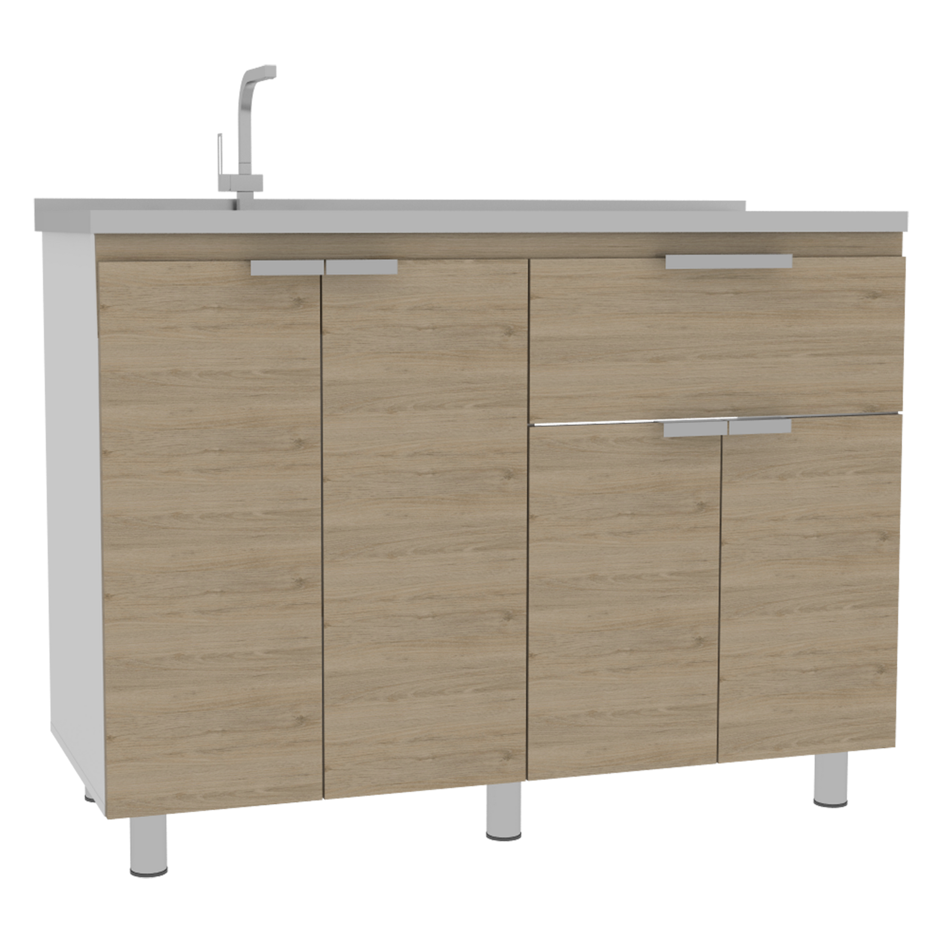 Mueble Inferior Fendi Rta Blanco + Rovere
