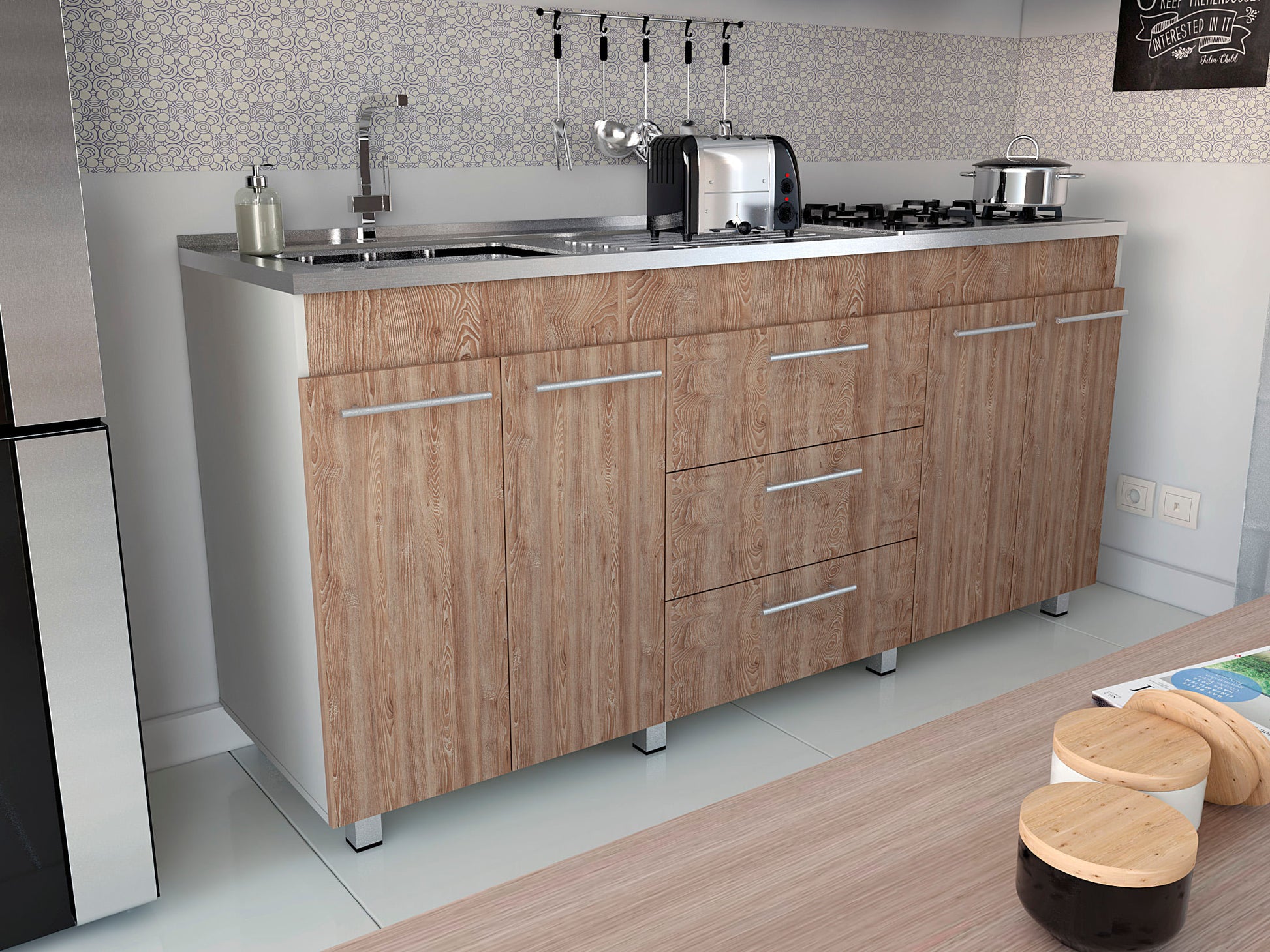 Cocina 180 Bari Rta Blanco + Miel