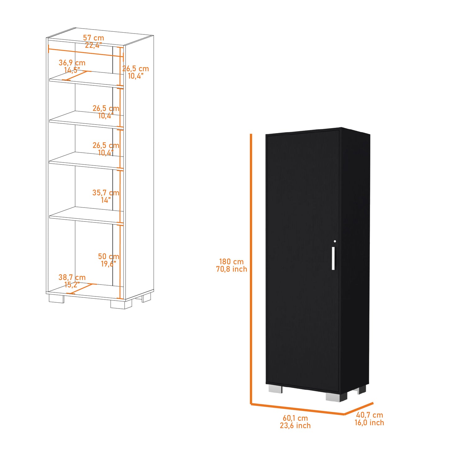 Alacena Basica 180X60 Rta Wengue