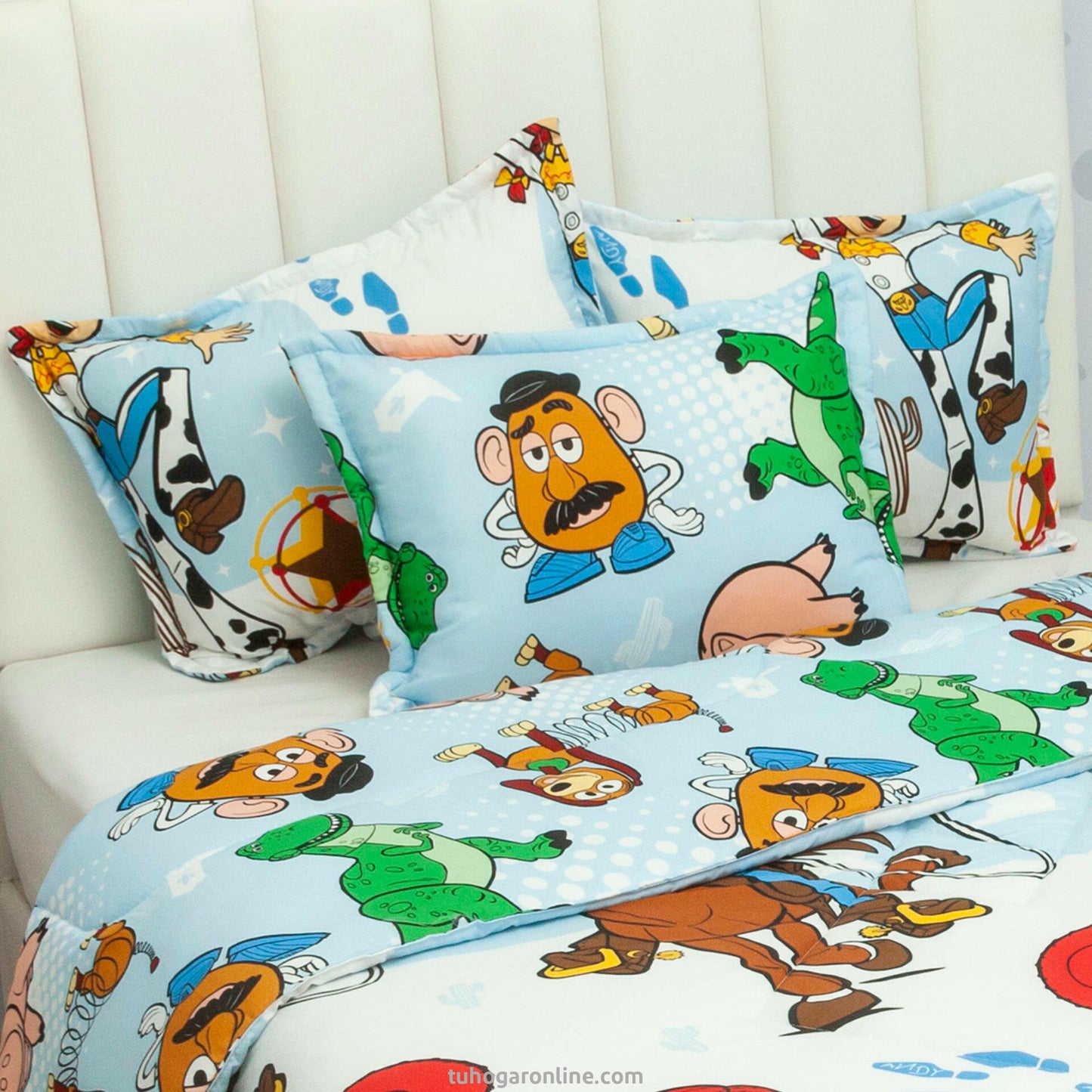 Cubrelecho Acolchado Disney Toy Story Celeste Estampados Animados